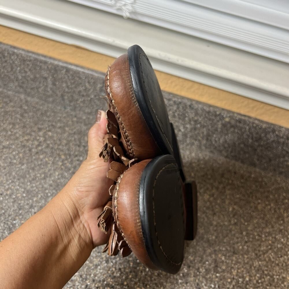 Cole Haan Men 9.5M Brown Leather Classic Comfort Dress SlipOn Tassel Fringe Shoe - Picture 6 of 10